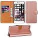 Produktbild Adicase iPhone 6 Plus Hülle Leder Wallet Tasche Flip Case Handyhülle Schutzhülle für Apple iPhone 6 Plus / 6S Plus 5,5 Zoll (Rose Gold)