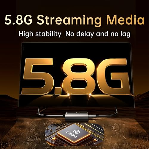 Biaze Wireless HDMI Transmitter and Receiver,No WiFi Connection Required.TX is USB C.No Driver Installation Required,2.4/5.8GH for 1080P Wirelessly Video from Laptop,Camera,PC to Monitor/TV/Phone