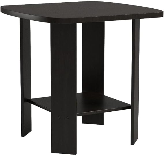Furinno SIMPLE DESIGN Set of 2 Side Table, 2-Tier End Table, Espresso