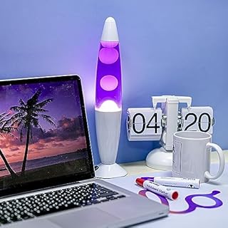 GIFTMARKET - Lampe à lave violette. Lampe de chevet avec 2 ampoules incluses. Cadeau amusant pour les adolescents. Lampe rétro de 34 x 8,5 cm.