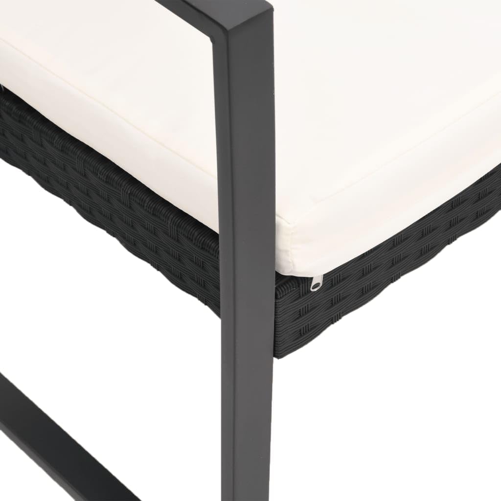 2-Seater Garden Bench Black and Anthracite,2Seater Garden Bench with Cushions – Modern Design for Outdoor Patios & Gardens Patio Furniture