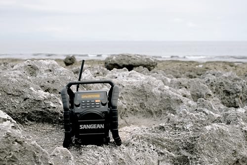 Sangean U-5 Konstruktion DBT Radio - Schlagfeste Radio mit DAB+, FM, AUX, Bluetooth - Wasserdicht - Staubdicht - Stoßfest - Schwarz