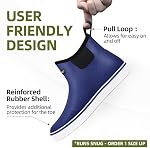 Men's Waterproof Deck Boots - Slip On Short Ankle Rubber Shoes | Anti-Slip Neoprene Booties for Fishing, Gardening & Boating | Chelsea Work Footwear, All-Season