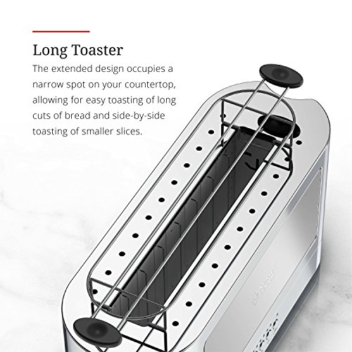 Russell Hobbs Trl9300Gyr 2-Slice Glass Accent Long Toaster, Silver & Stainless Steel #TOP2