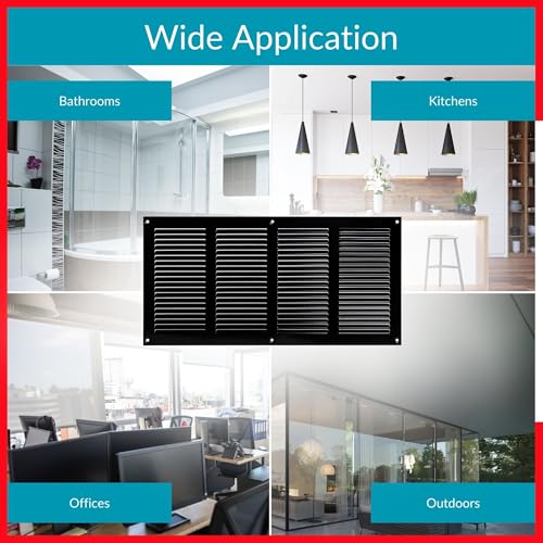TURvent 14x6 Vent Cover (Duct Opening) - Black HVAC Return Air Grille for Wall and Ceiling - Metal AC Vent Cover with Mesh - Rectangular Ventilation Register - External Dimensions: 15.75" W x 7.87" H by TURVENT - Image 7