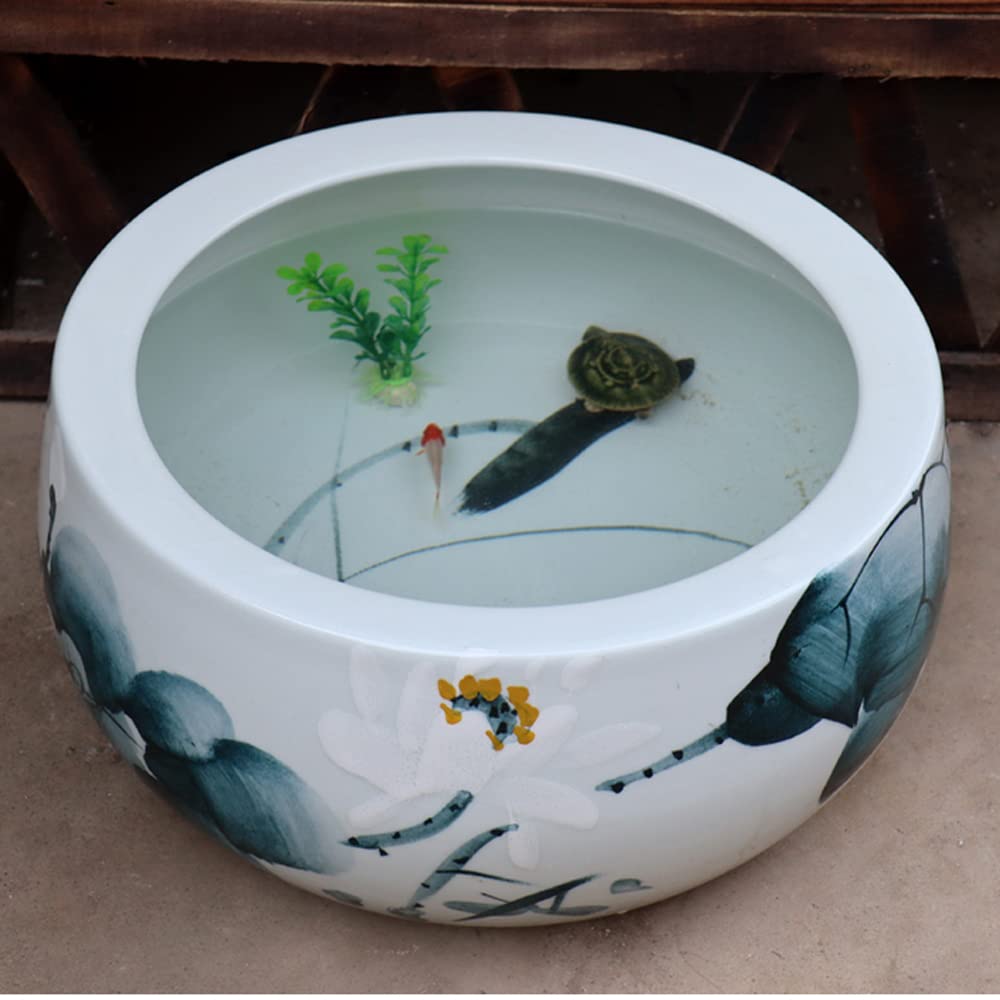 Doniczka Ceramiczna Jingdezhen, Ręcznie Malowana, Niebiesko-Biała Porcelana, Róg Obfitości, Balkon, Doniczka, Piwonia, Drzewo Fortuny, Akwarium,B-with holes
