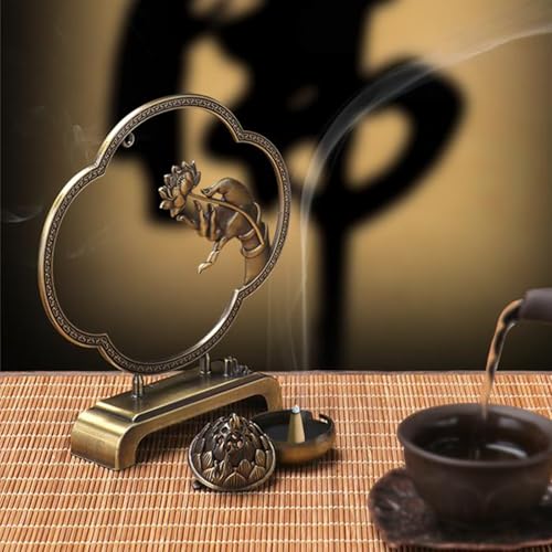 Classic Lotus Hanging Incense Holder Burner with Removable Ash Collector - Brass Dual-Fuel Altar for Meditation Zen, Spiritual Space Essentials, Portable Yoga Studio Decor — view 6