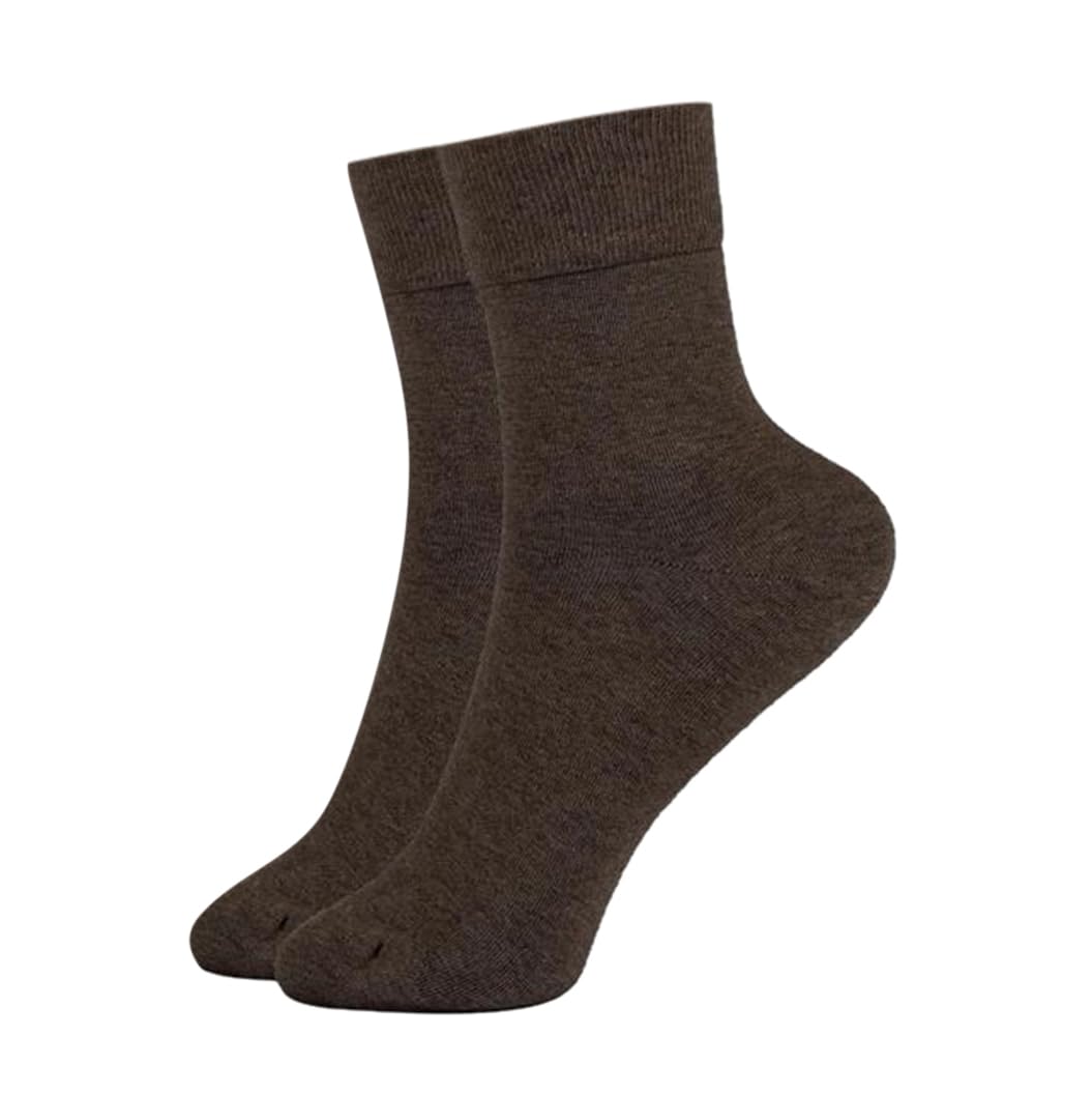 (Pack of 1 Pair = 2 Socks Men Boys Cotton Brown Ankle Length Socks-image-47