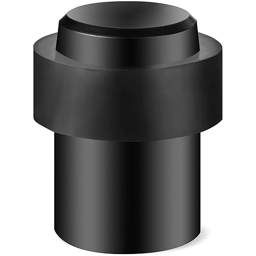 TPOHH Brushed Stainless Steel Cylindrical Floor Mount Door Stop, 1-3/4" Height