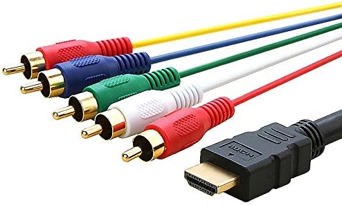 eForCity 538581 HDMI to 5 RCA Cable, 5-Feet
