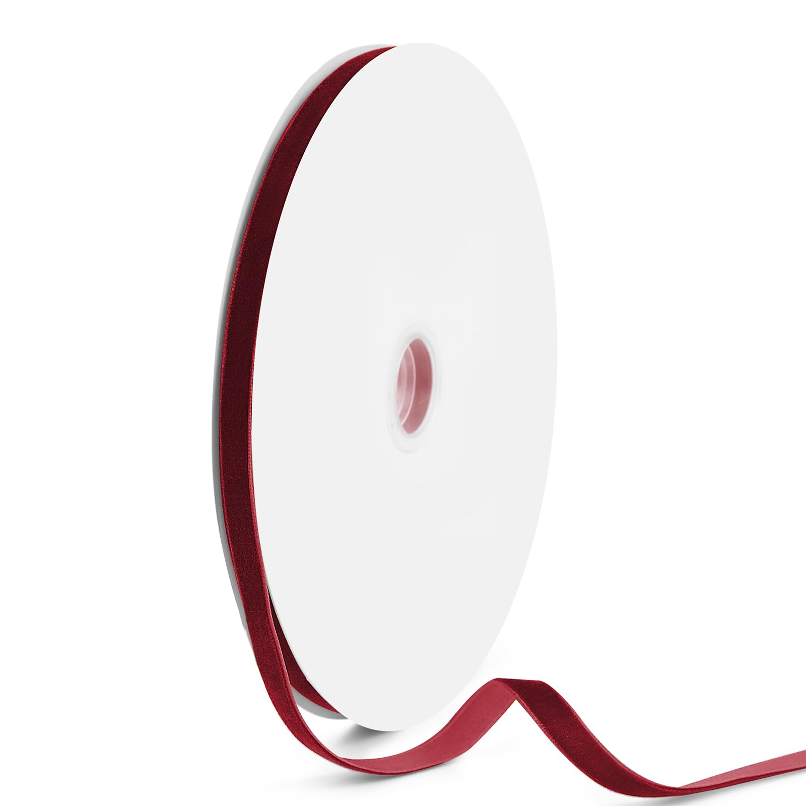 VISPAD 3/8" x 25 Yards Velvet Ribbon, Wine Red Single Face Velvet Ribbons Perfect for Gift Wrapping, Wedding Party, Christmas Wreath Decoration, Hair