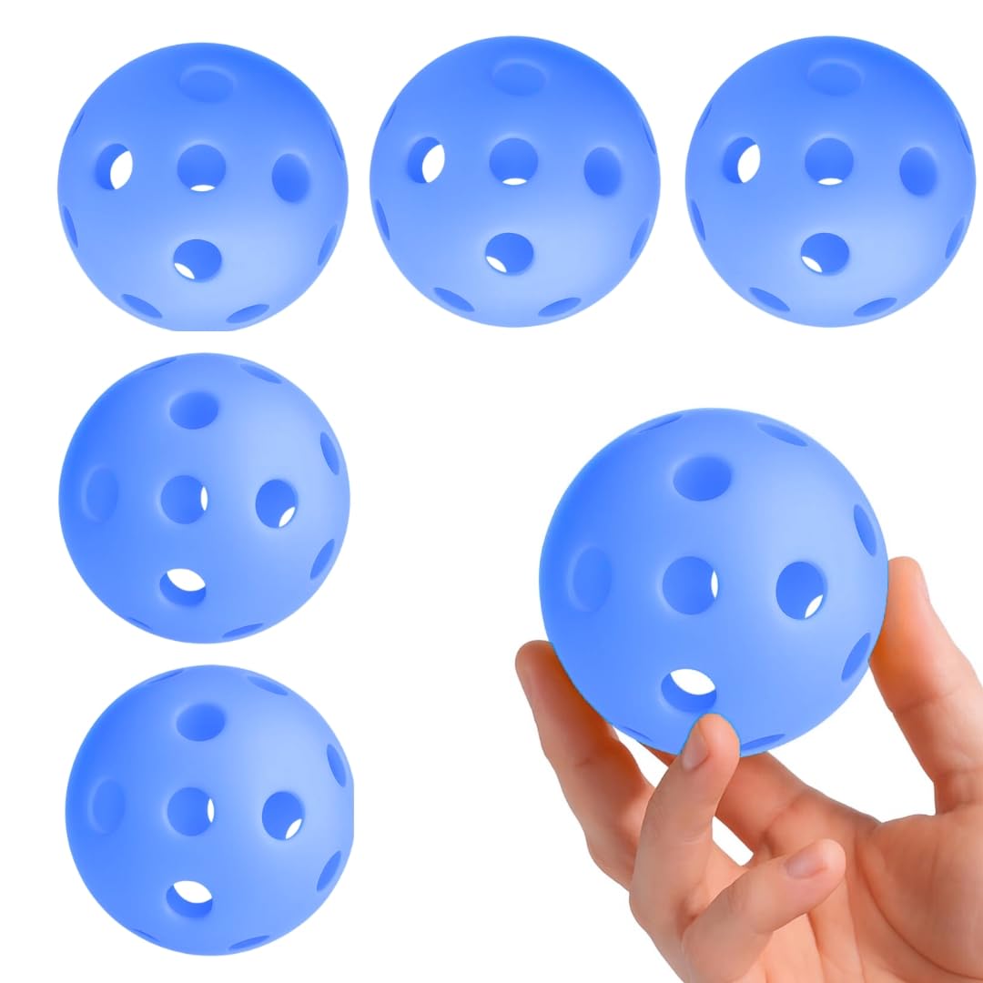 Pick'all Pickleball Balls 6-Pack - Premium One Piece Construction - 40 Machine Drilled Holes - High Visibility Blue - Outdoor Play - Compatible with All Pickle Ball Rackets-picture-13