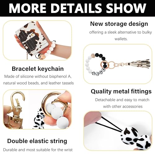 Image of KNGITRYI Wristlet Wallet for Women,RFID Keychain Wallet with Beaded Strap