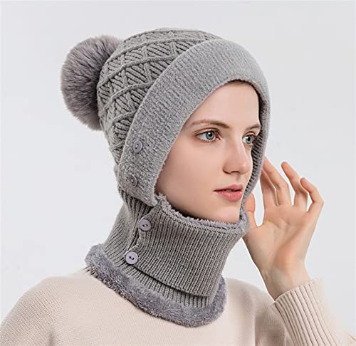 Insun Gorro feminino com cachecol anexado para o inverno, balaclava quente, cobertura de rosto e gol