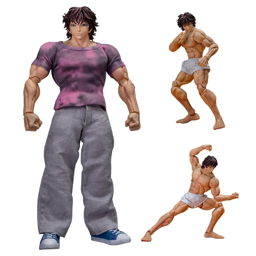 Zhongkaihua Hanma Baki Action Figure with Movable Joint,Interchangeable Accessories, and Removable Clothing Anime Collectible Figurines Model