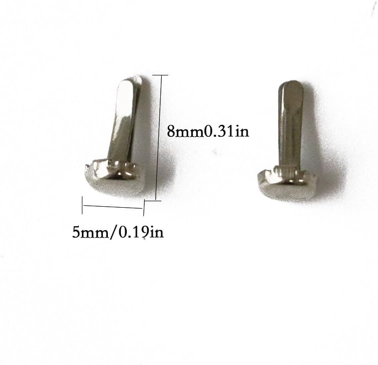 YEJI 200pcs Silver Mini Metal Brad Paper Fastener for DIY Craft 5mm, Paper Crafts, Scrapbooking, Card Making
