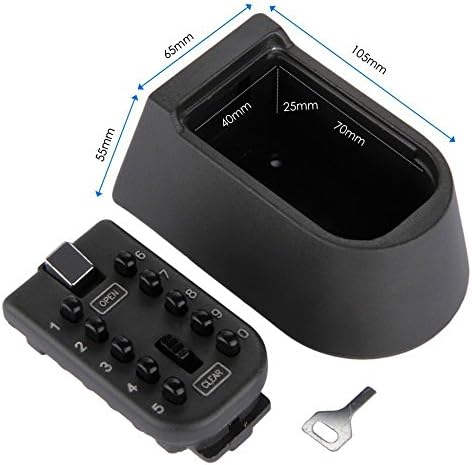 Combination Key Lock Box - More Convenient Key Box - Best Outdoor Wall Mounted Safe Key Box - Set Your Own Combination - Great For Elderly Parents Spare House Keys (Black cover)