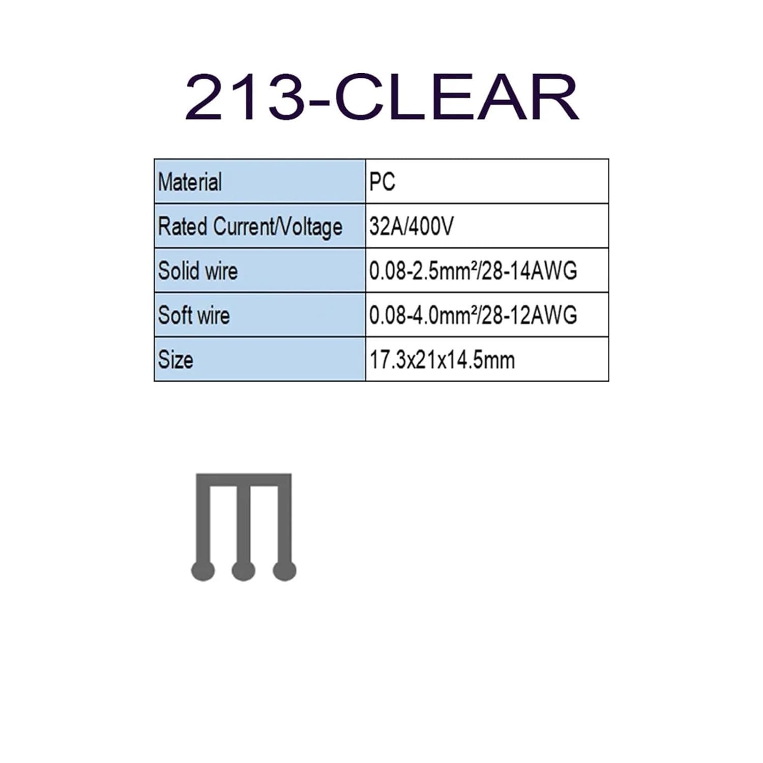 10pcs Mini Fast Connector Wire Connector Universal Cable Compact Wire Conductor Spring Splicing Push in Terminal Block(213-CLEAR)