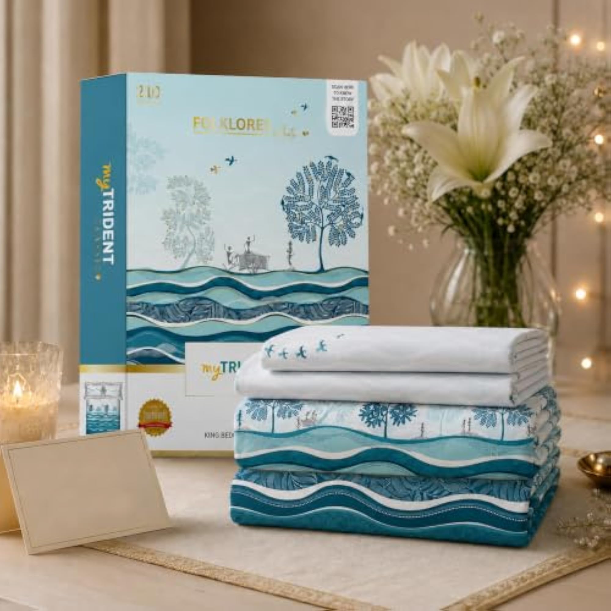 Myrident Bedsheet for Double Bed King Size, 210 TC Cotton