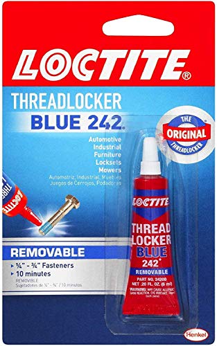 Loctite Heavy Duty Threadlocker, 0.2 oz, Blue 242, Single (Blue.1-Pack (0.2 Fl. Oz))