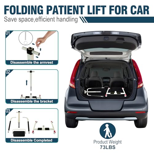 LCDOCTOR Patient Lift Transfer Chair with Padded backrest, Shower Chair Lift for Elderly,Bedside Commode for Seniors - Thumbnail 4
