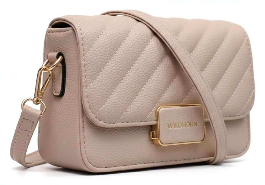 Image of WildHorn Vegan Leather Women's Crossbody Sling Bag | Ladies Quilted Purse Handbag | Gift for Women