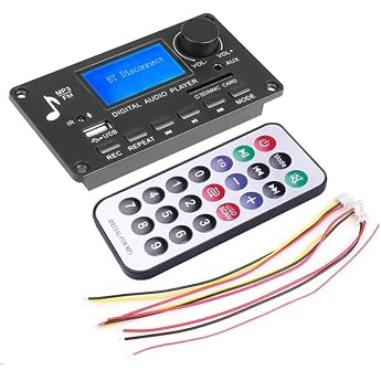 Bluetooth Decoder Board DC 12V Bluetooth 5.0 MP3 Decoder Board Car Power Amplifier Board with Remote Control MP3+WMA+WAV+FLAC+APE