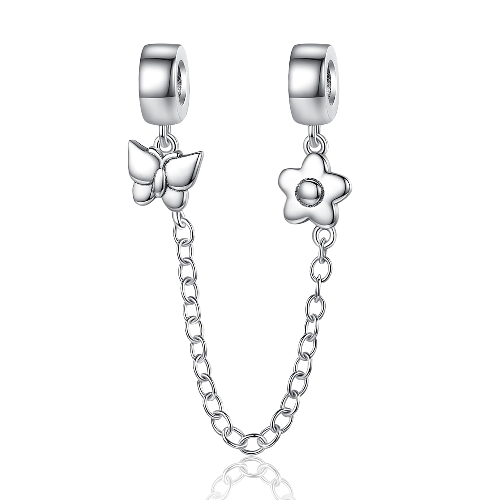 Safety Chain Clip Stopper Spacer Muranono Glass Beads Charms for Bracelets and Necklaces