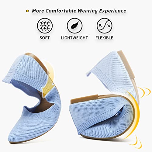 Image of BABUDOG Women's Mesh Flats Shoes Pointed-Toe Dress Shoes for Women Black Flats Comfortable Memory Foam Flats