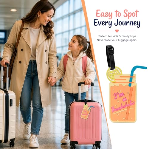 Image of Storite PVC Luggage /Bag /Travel ID Label Tags, Peach, 2 Pk
