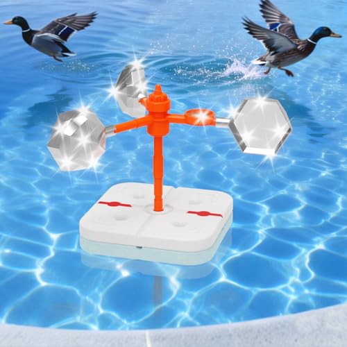 Pool Bird Deterrent Device, Floating Reflective Bird Deterrent Windmill, Keep Birds/Ducks/Heron/Pigeons/Goose/Woodpecker/Crow/Sparrow Away, Widly Used for Boats House Roofs Gardens,Pool,Backyard