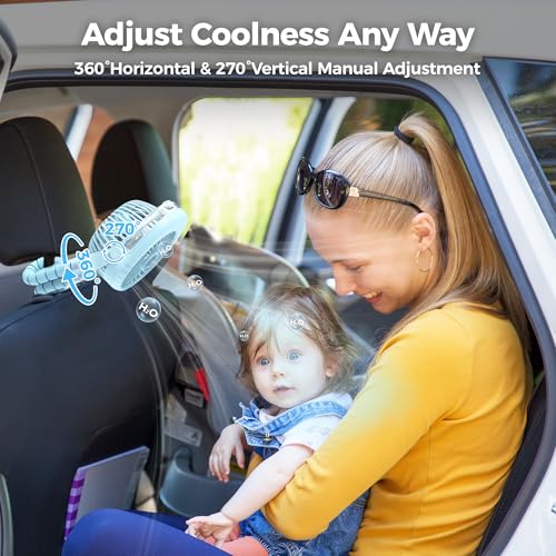 Image of 2026 Upgraded Misting Baby Stroller Fan Rechargeable, Flexible Tripod Clip for Car Seat Crib, Baby Shower Gifts & Baby Registry Search, Newborn Essentials for Beach Travel, Disney Summer Essentials