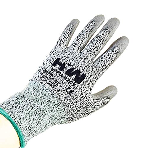 Hy-weld Cut Resistant Glove stark Polyurethane Palm Coated 13 Gauge HPPE Gray New (36 pairs, Large)