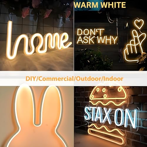 Image of HEADLY 5-Metre Warm White Neon Light Strip with 600 LEDs and 12V Adapter - Ideal for Wall Decorations,Parties Celebrations,Bars and Custom Neon Displays (Pack of 1)