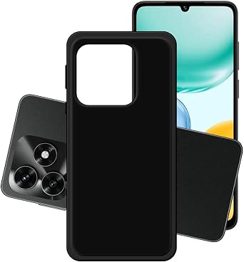 Cover for Honor X5c 6.74",Black Silicone Case Soft Shell Protective Case.