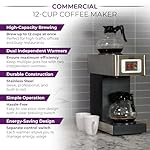 12-Cup Commercial Coffee Maker Stainless Steel - Double Coffee Machine for Office, Restaurant, Industrial Use - High Capacity Office Coffee Maker - TQS Cafe - Image 2