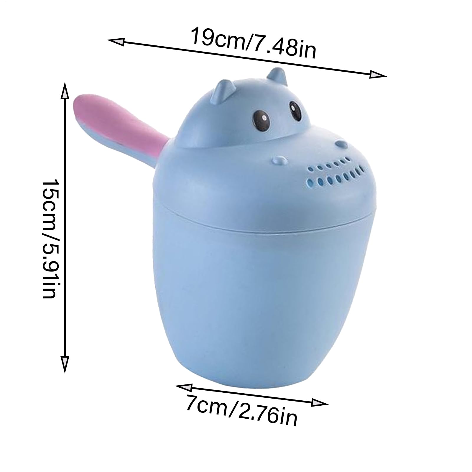 tazadeenjuaguecon ú para bebés - tazadeenjuaguede bañode hipopótamo de Dibujos Animados | Cuchara para Agua de bañode bebé PP de 19x15x7cm para Lavar el Cabello, tazadeenjuaguede — view 4
