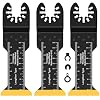 3 PCS Titanium Oscillating Saw Blades with 3 Spacer Adapters for Wood, Extra-Long Oscillating Multitool Blades for Metal, Wood Nails, Screws Cutting, Plastic