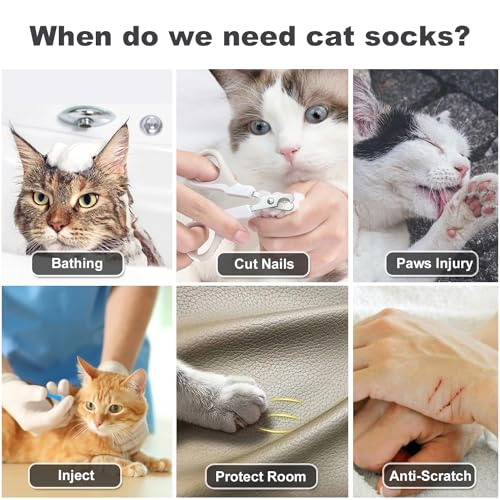 Image of HDKUW Cat Anti-Scratch Shoes, Pet Deterrent Boots for Small Dogs, Grooming Accessories Nail Gloves, Adjustable Claw Cover for Bathing Shaving Treatment Checking Black XL