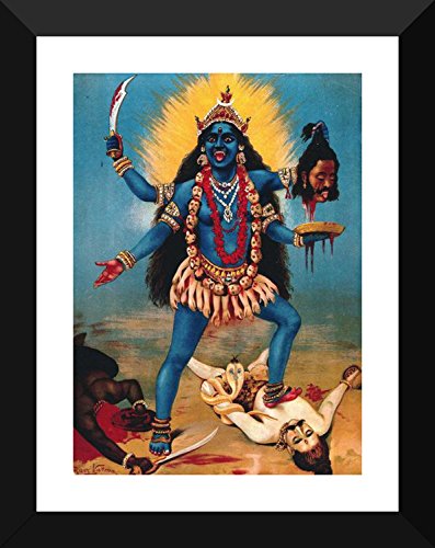 Image of Tallenge - Kali - Raja Ravi Varma Mythology Collection - Large Digital Print - Framed (22 x 30 inches)