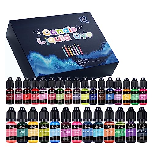 DIIOOMIEEU 30 Colors Candle Dyes Pigment Liquid Colorant Pigment Candle Mold Soap Coloring Hand-Making Pigment