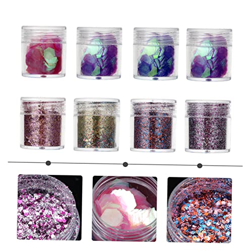 FRCOLOR 8 Pçs Decoração De Lantejoulas Glitter Maquiagem Glitter Lantejoulas Corpo Glitter Em Pó Nai