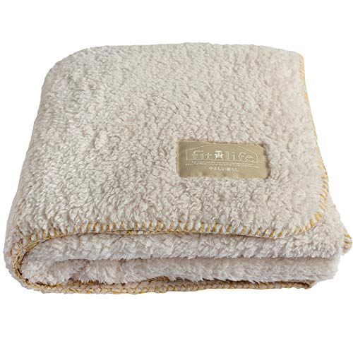 ブランケット おしゃれ ベビー ボア 暖かい シープ調 ふわふわ ハーフ 100×140cm アイボリー