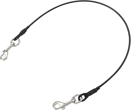 Miniatura 10 de Correa para perro para automóvil, cable de acero inoxidable a prueba de mordidas, correa de sujeción de vehículo para mascotas, correa de perro con