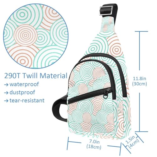 Bolsa cruzada pequeña y ligera con cremallera y diseño abstracto multicolor 5