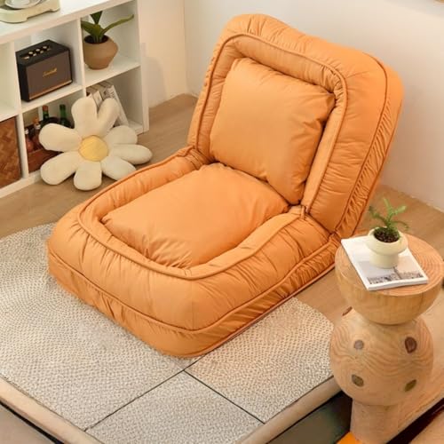 Foldable Lazy Sofa Bed,Folding Lazy Sofa Lounge Chair with Pillow, Convertible Couch Bed with 5 Adjustable Position, Upholstered Adult Human Dog Bed for Living Room,Bedroom,Office