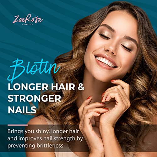Zoerose Cosmetics Biotin Vitamins For Hair Skin And Nails With Collagen And Keratin - Skin, Hair And Nails Vitamins - Made In Usa - Hair Pills For Growth For Women - 60 Keratin Collagen Biotin Pills #TOP2