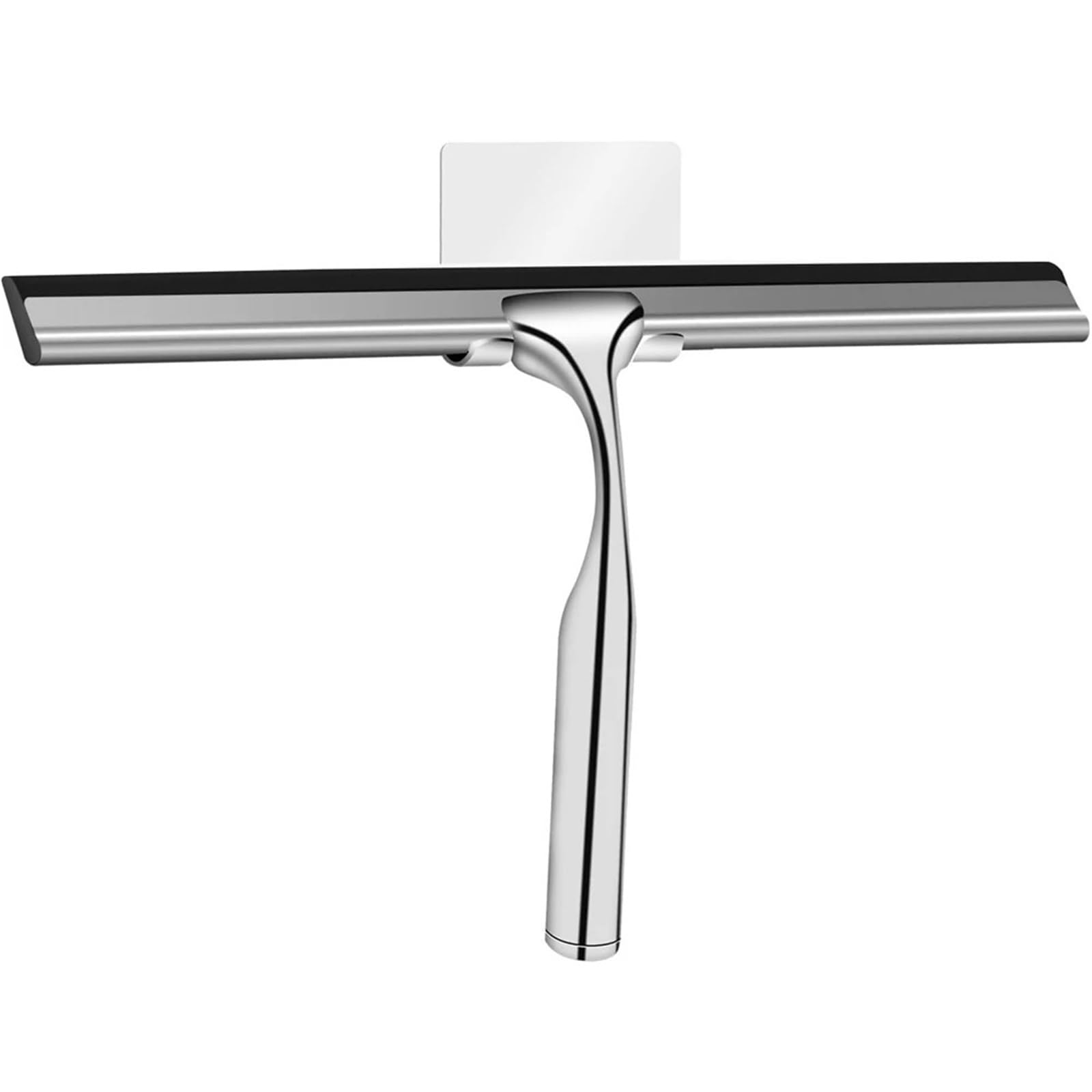 Limpiacristales Ducha Escobilla de Goma for Ducha baño, limpiaparabrisas Vidrio, Espejo Ventana, raspador Silicona con Soporte, Herramienta Limpieza(Black)
