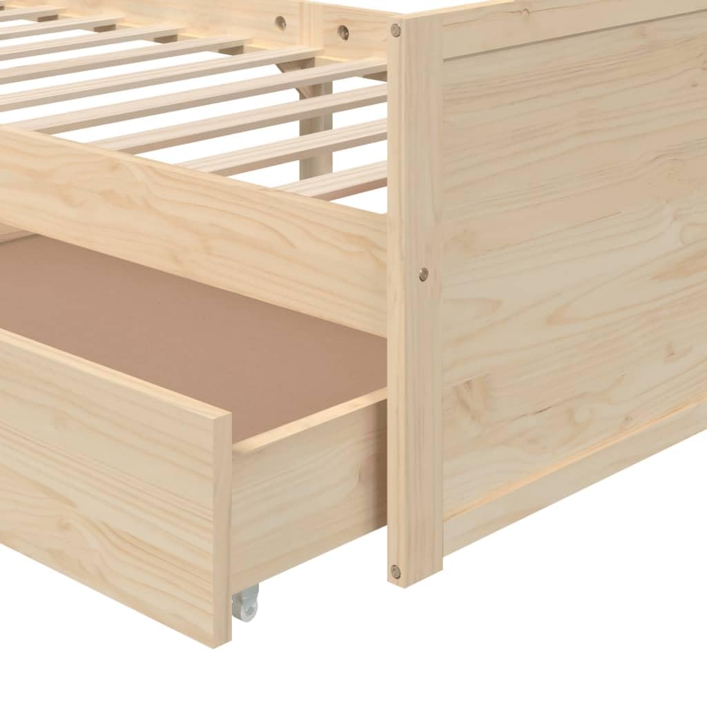 vidaXL Bedframe met lades massief grenenhout 90x200 cm