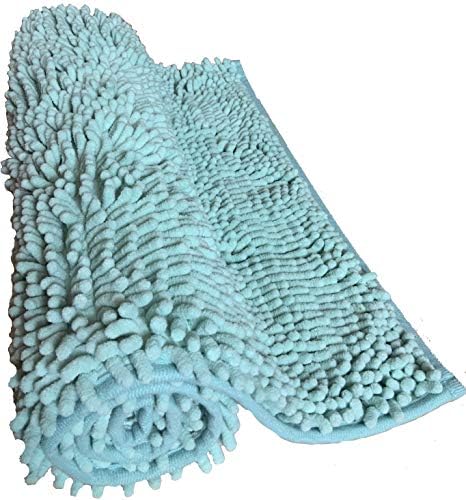 Sansar Soft Shaggy Chenille Toilet Pedestal Mat Non-Slip (Charcoal Grey, 52x45cm Toilet Pedestal (2 Pack))